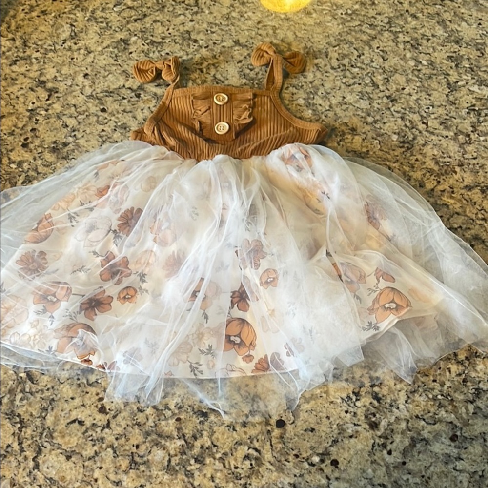 Cute Toddler Neutral Dress - Runs small